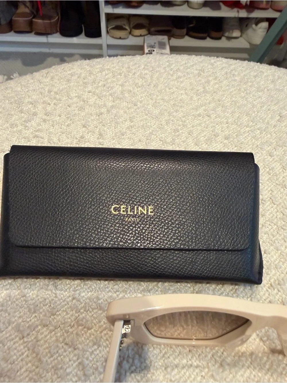 Celine Cream/Ivory Cat-Eye Sunglasses - CL401871 25f with Brown Gradient Lense